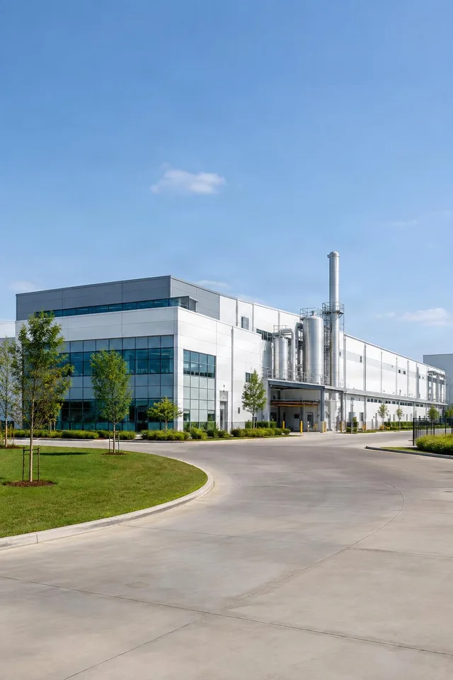 Modern Clean Manufacturing Facility Exterior