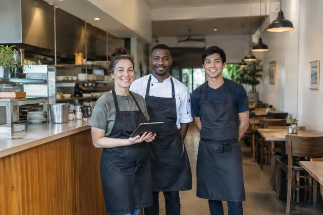 Smiling Restaurant Team Portrait