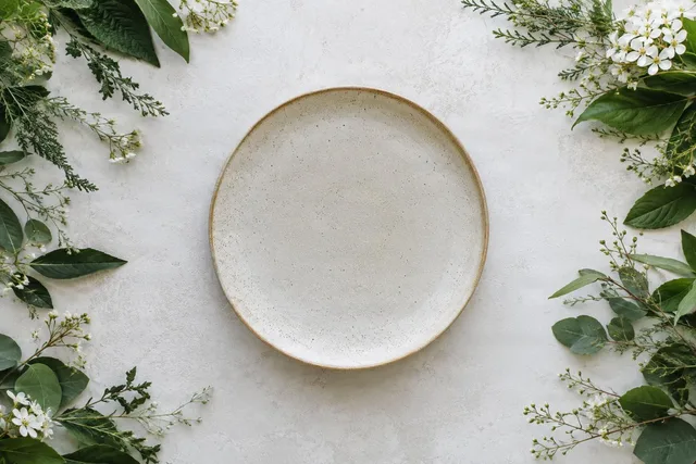 Botanical Frame With Empty Plate