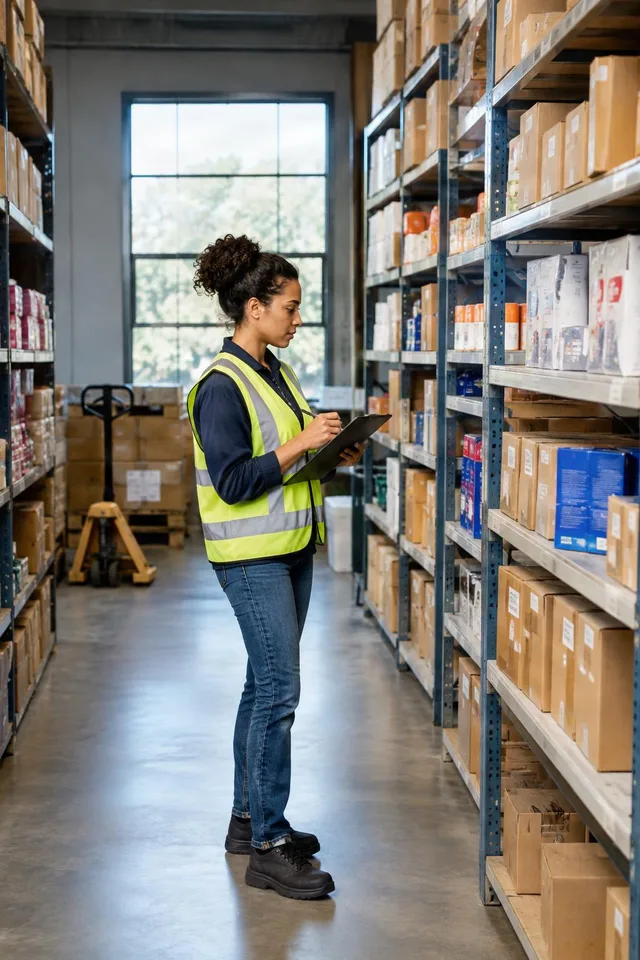 Warehouse Inventory Check Aisle