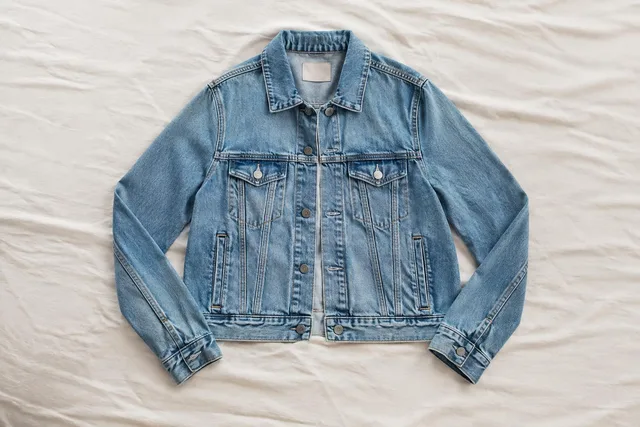 Denim Jacket Flat Lay