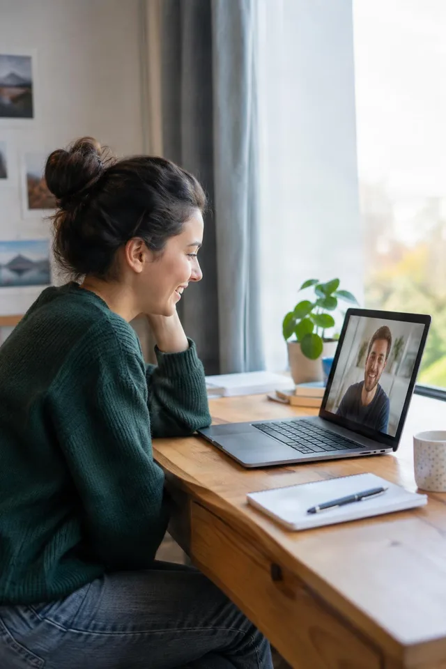 Woman on Laptop Video Call