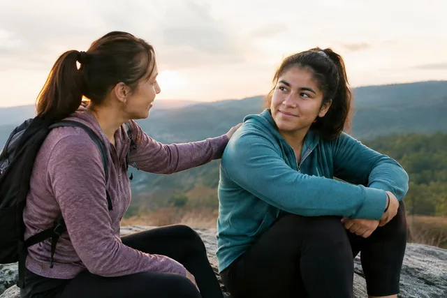 Hikers Sharing Encouragement Outdoors
