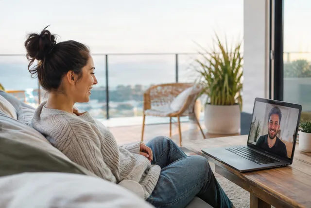 Relaxed Video Call at Home