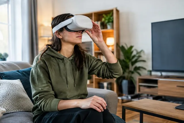 VR Progress Check on Sofa