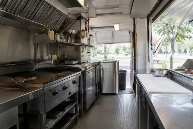 Clean Food Truck Kitchen Interior