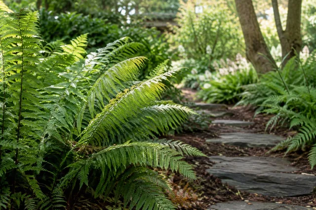 Fern-Lined Garden Path Detail