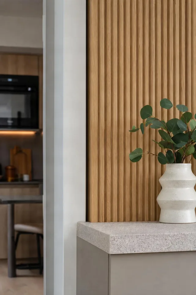 Slatted Oak Wall Detail