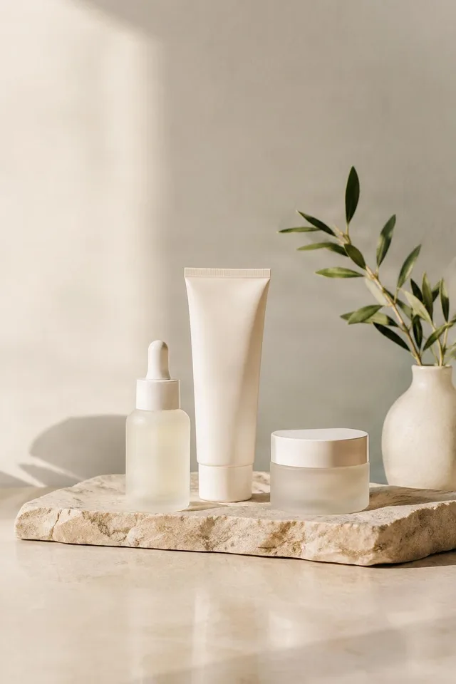 Minimal Skincare Set on Stone
