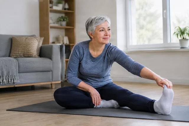 Senior Woman Seated Stretch