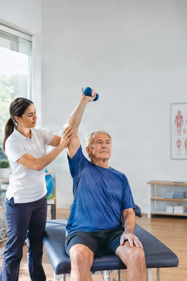 Senior Physiotherapy Shoulder Exercise