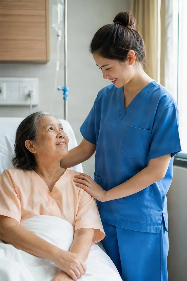Nurse Comforting Elderly Patient