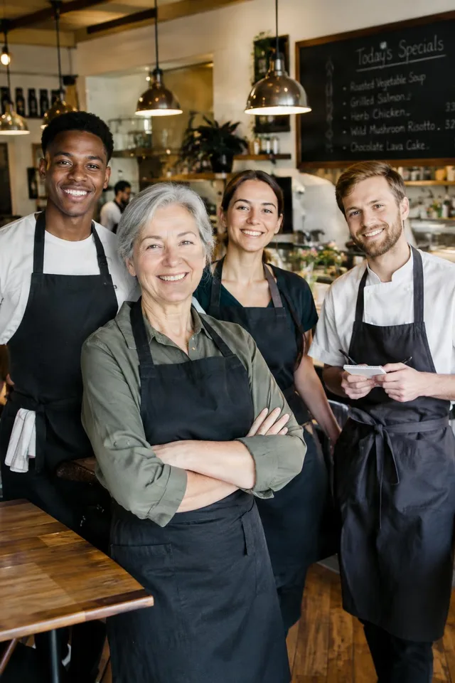 Small Restaurant Team Portrait