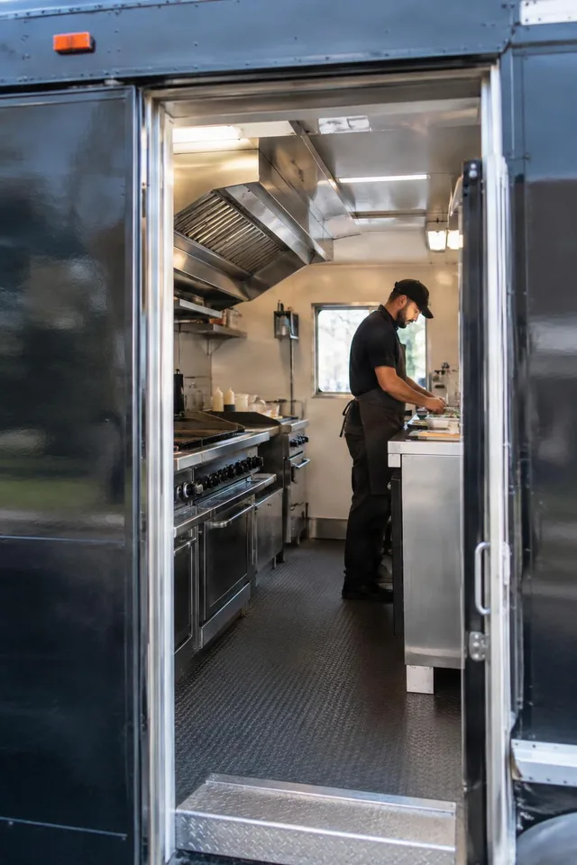 Food Truck Kitchen Through Doorway