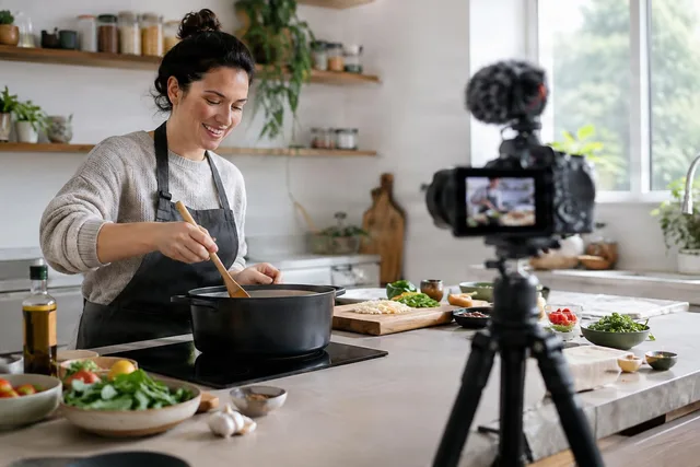 Cooking Creator Filming at Home
