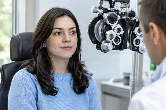 Patient at Eye Exam