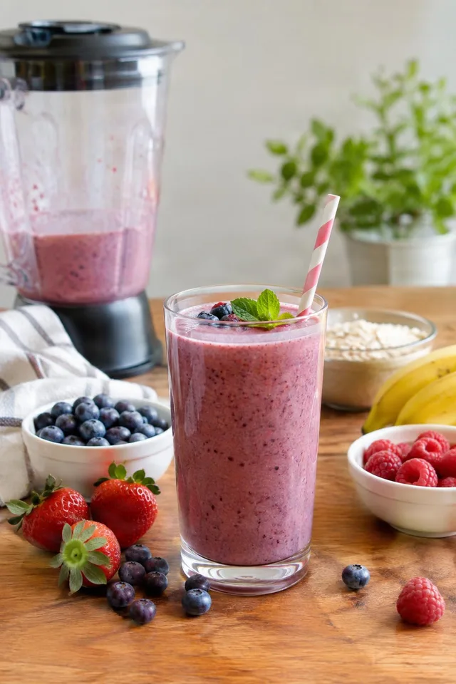 Berry Smoothie Prep Table Scene