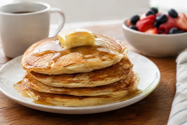 Pancake Stack With Syrup Close-Up