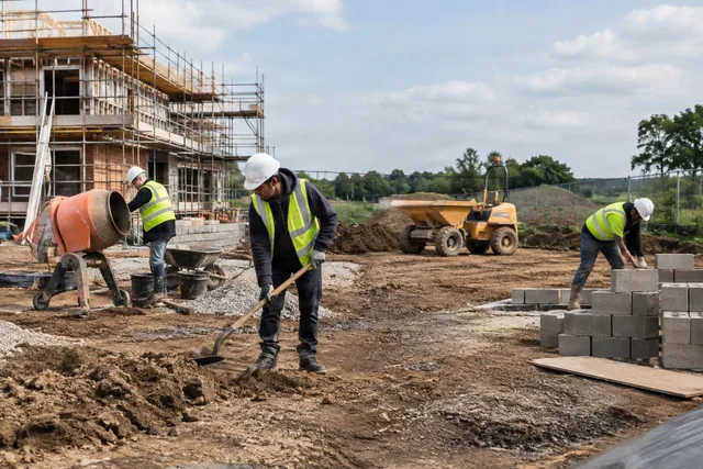 Construction Crew Working On Site