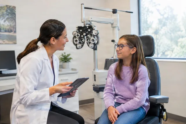 Optometrist Consultation With Child Patient