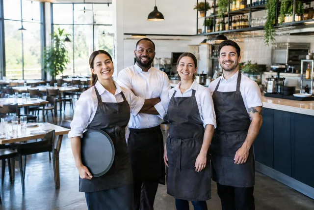 Smiling Restaurant Team Portrait