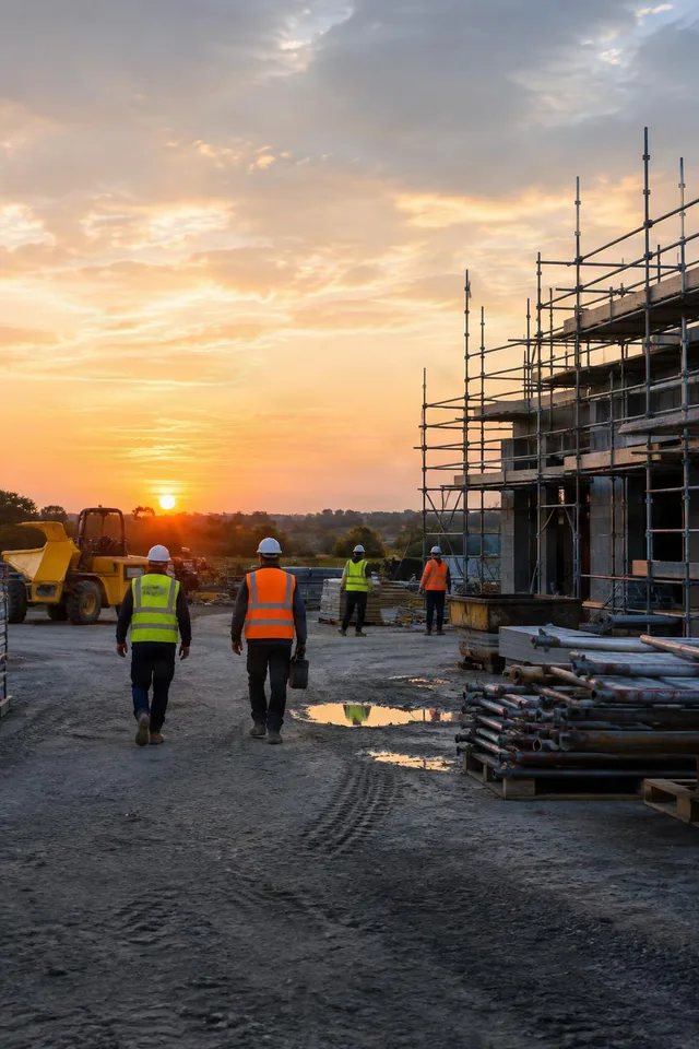Construction Site at Sunset Wrap-Up