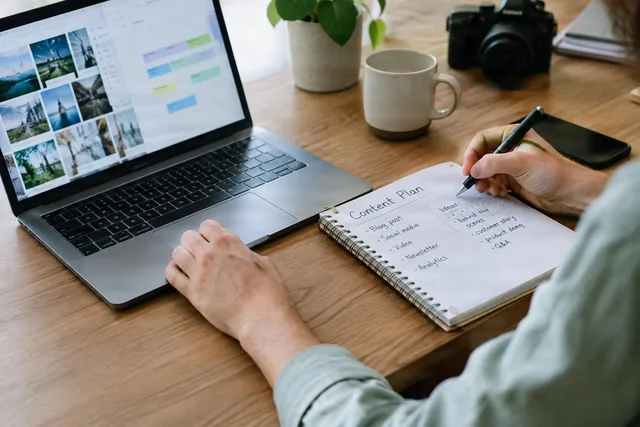 Content Plan Notes at Desk