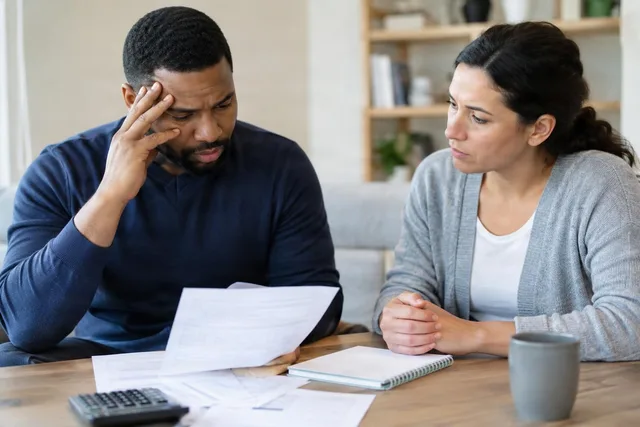 Couple Reviewing Bills Together