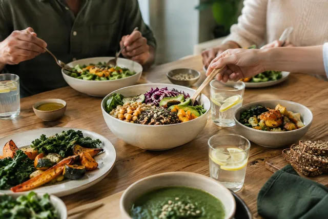 Shared Plant-Based Meal Table
