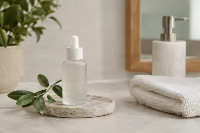 Minimal Skincare Dropper Bottle Scene