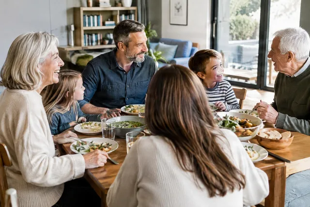 Multigenerational Family Dinner Conversation