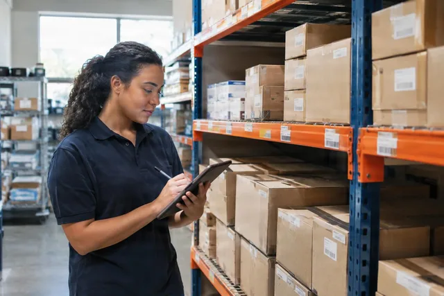 Warehouse Inventory Check With Tablet