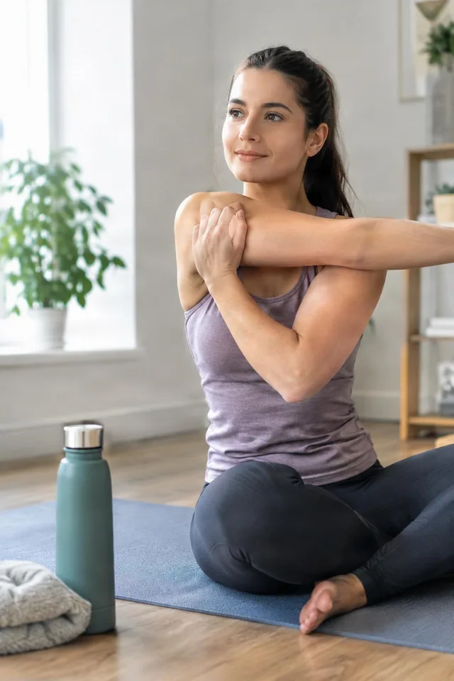 Seated Shoulder Stretch at Home