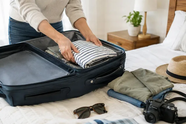 Packing Clothes Into Suitcase