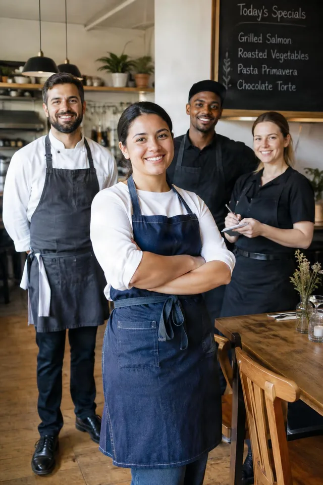 Small Restaurant Team Portrait