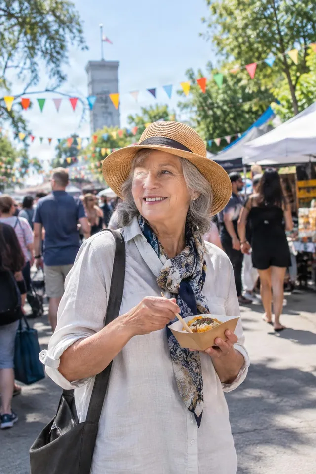 Senior Woman at Street Festival