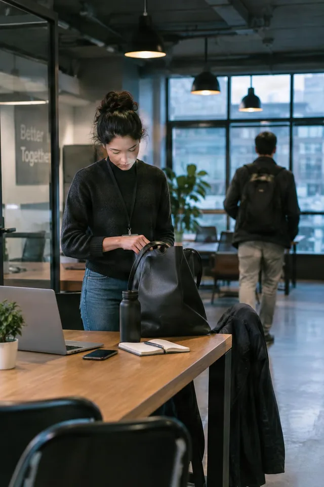 Packing Up at Coworking Desk