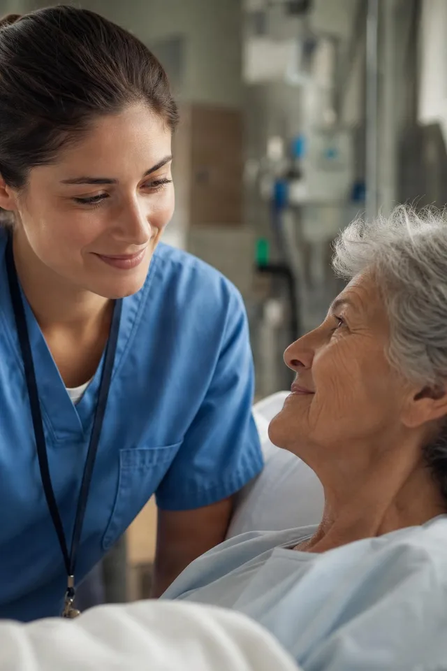 Nurse Comforting Elderly Patient