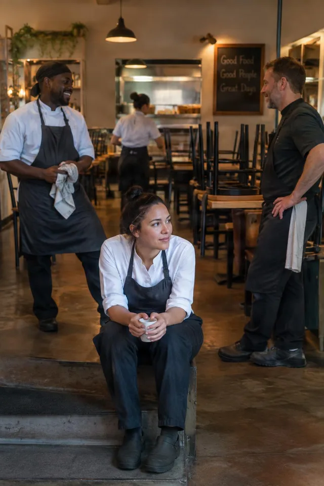 Restaurant Team Closing Moment