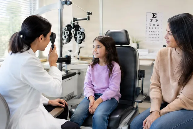 Pediatric Eye Exam With Parent