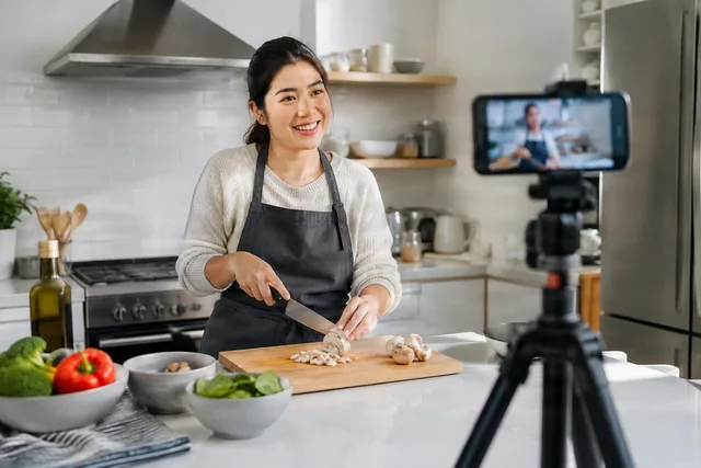 Cooking Creator Filming in Kitchen