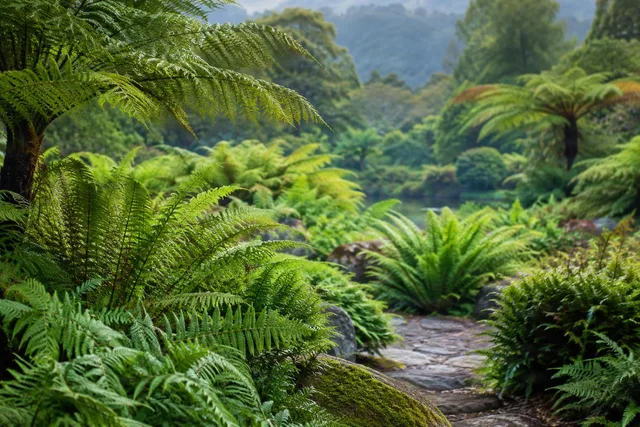 Layered Fern Garden Path