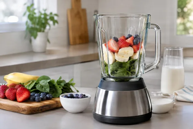 Blender Filled With Smoothie Ingredients