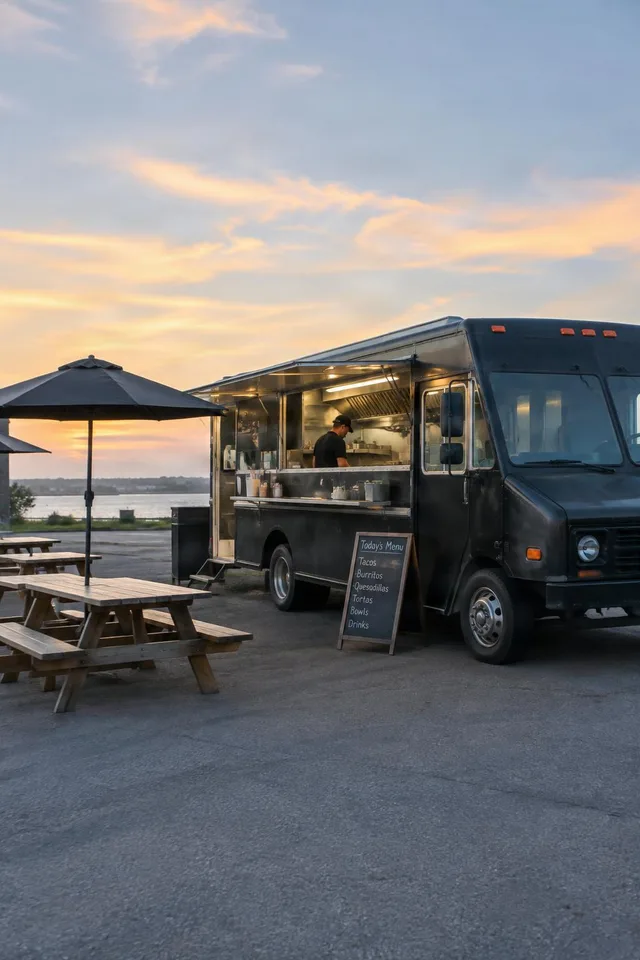 Sunset Food Truck Kitchen View
