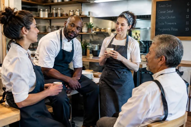 Restaurant Team Break Conversation