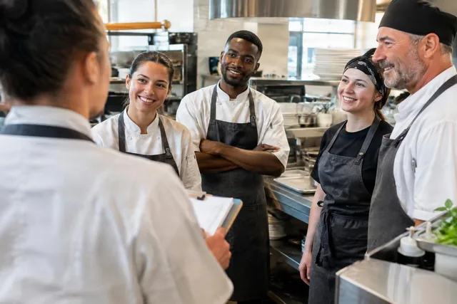 Chef Briefing in Restaurant Kitchen