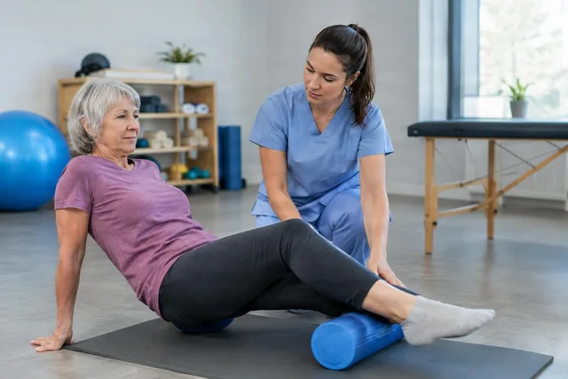 Senior Physiotherapy Foam Roller Session