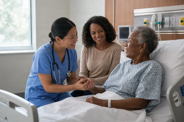 Nurse Comforting Hospital Patient