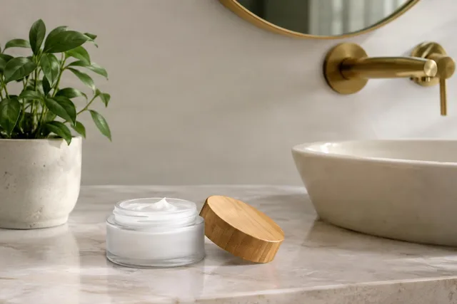 Minimal Face Cream Bathroom Counter