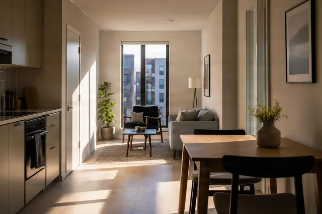 Sunlit Small Apartment Living Area